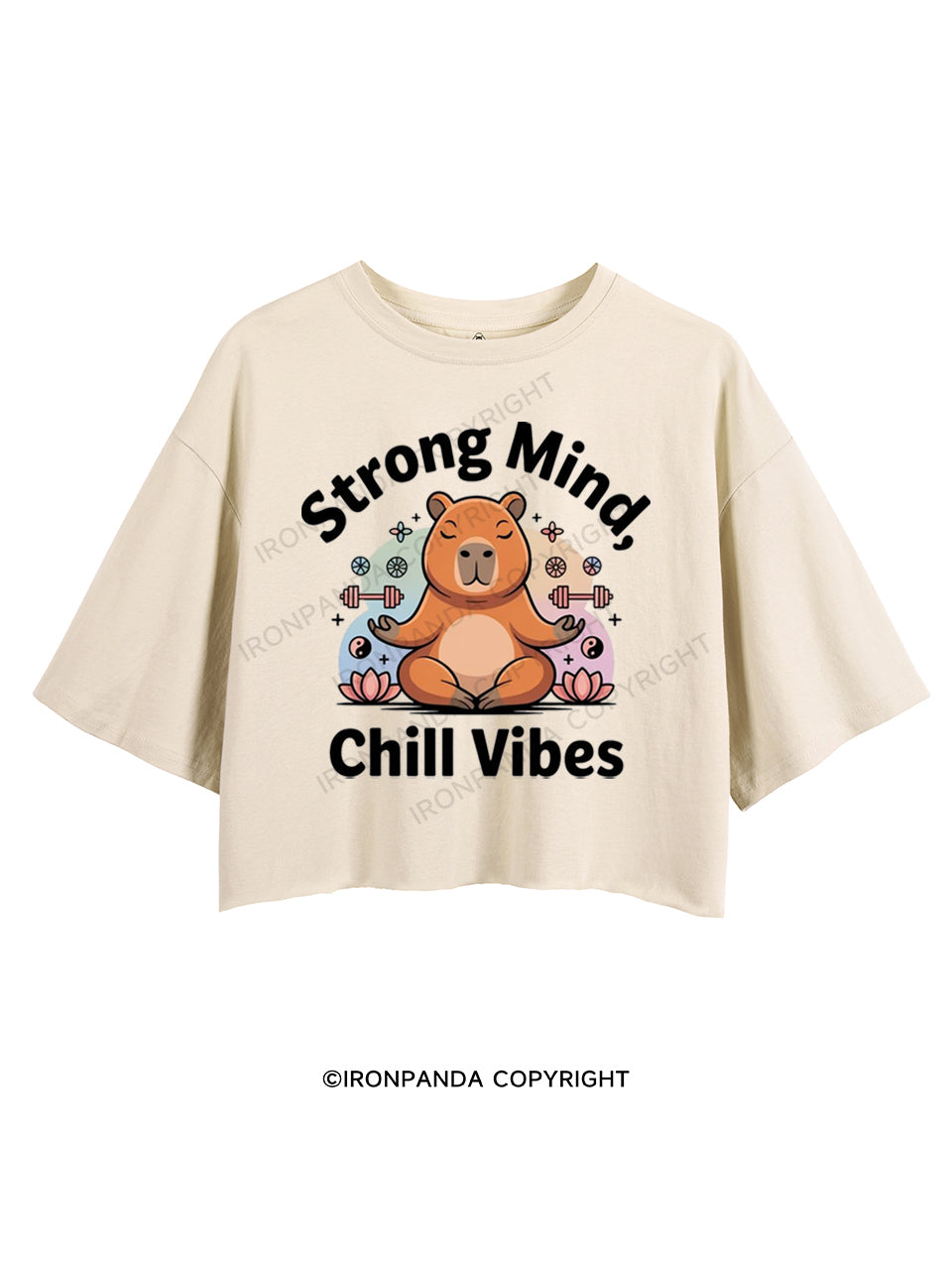 STRONG MIND, CHILL VIBES CROP TOPS