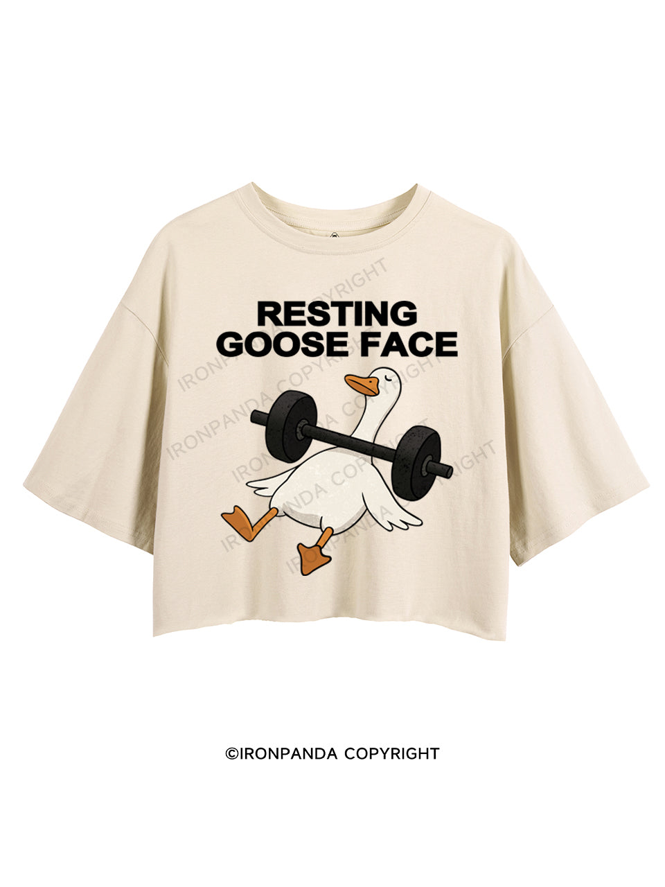 RESTING GOOSE FACE CROP TOPS