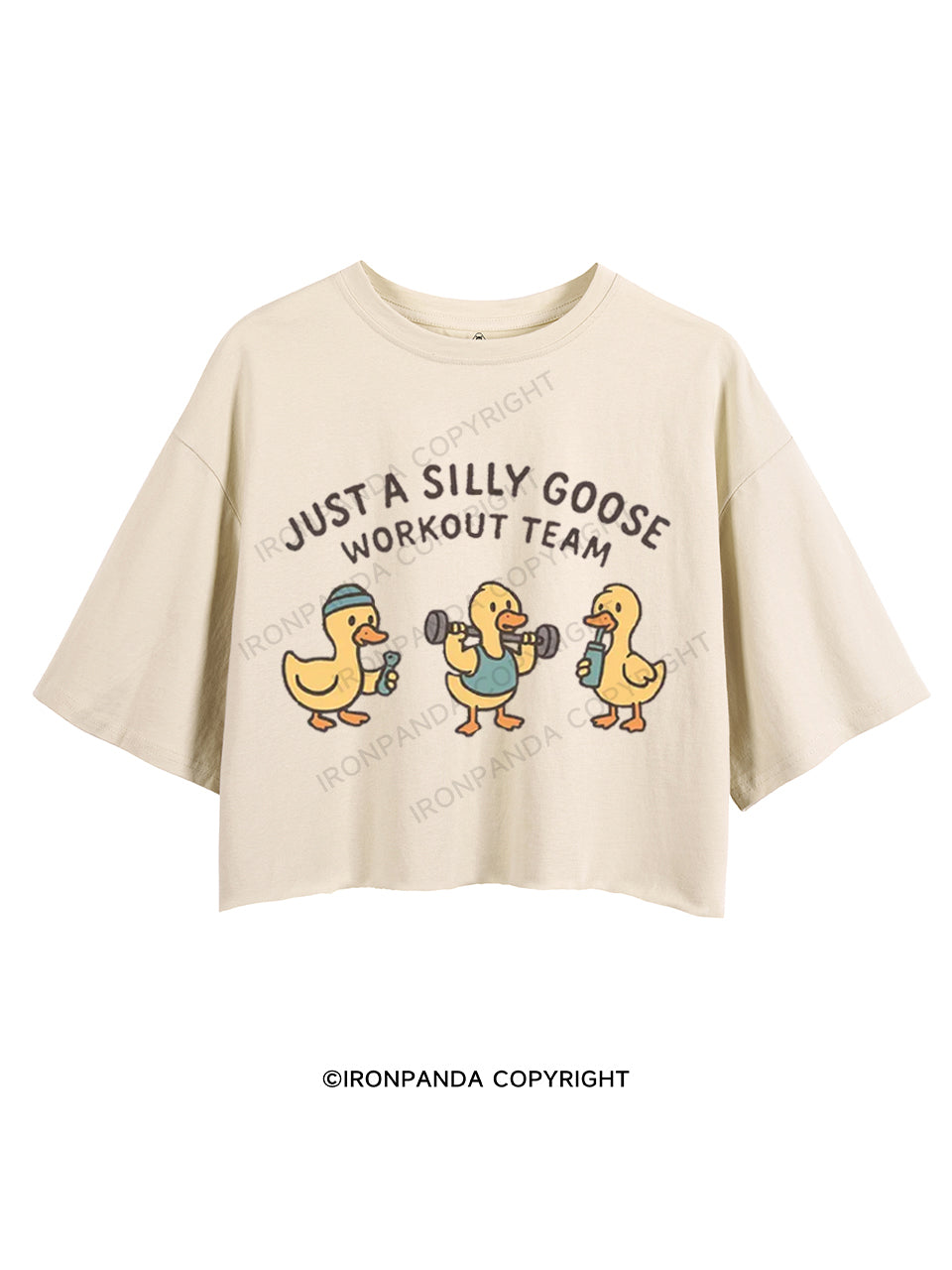 JUST A SILLY GOOSE WORKOUT TEAM CROP TOPS