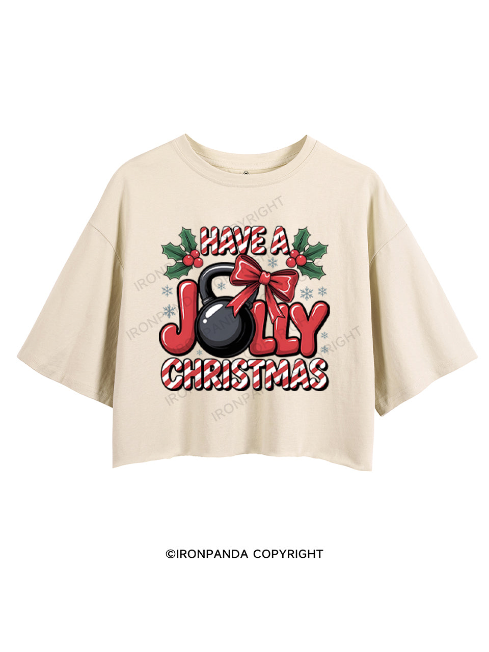 HAVE A JOLLY CHRISTMAS CROP TOPS