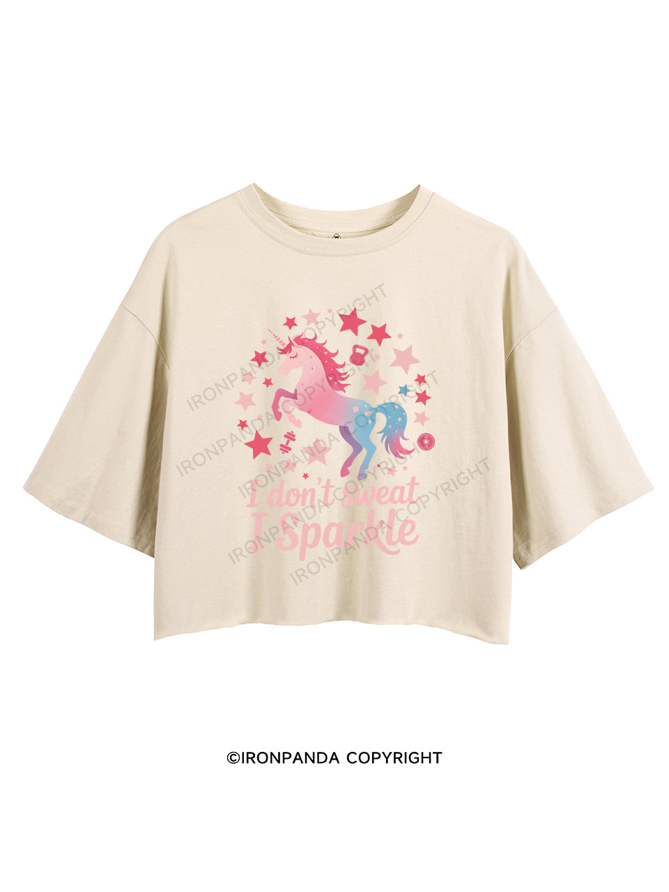 I DON'T SWEAT I SPARKLE CROP TOPS