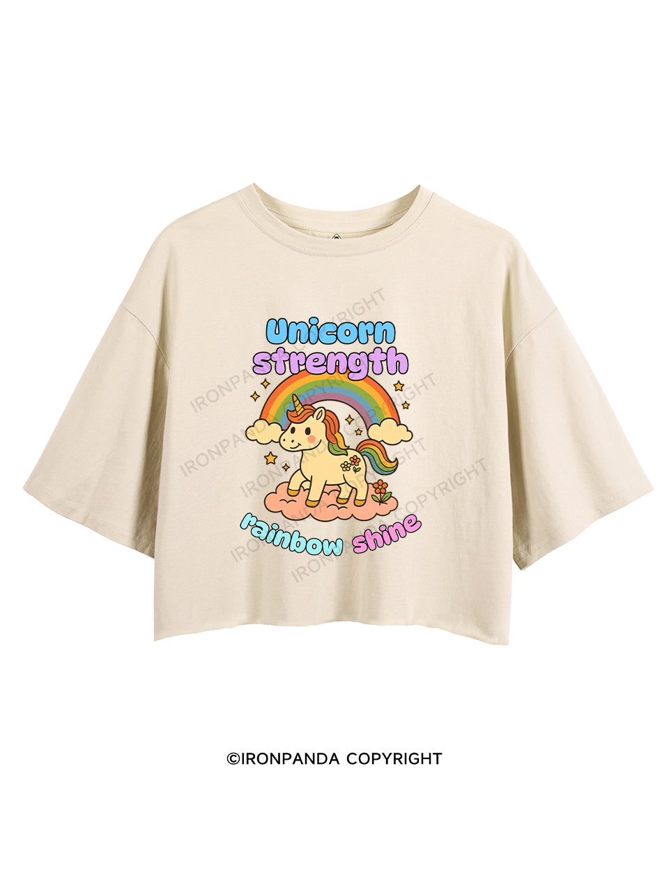 UNICORN STRENGTH RAINBOW SHINE CROP TOPS