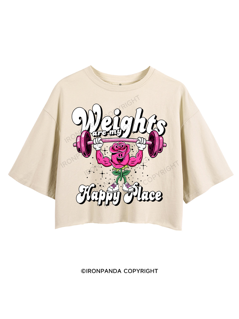 WEIGHTS ARE MY HAPPY PLACE CROP TOPS