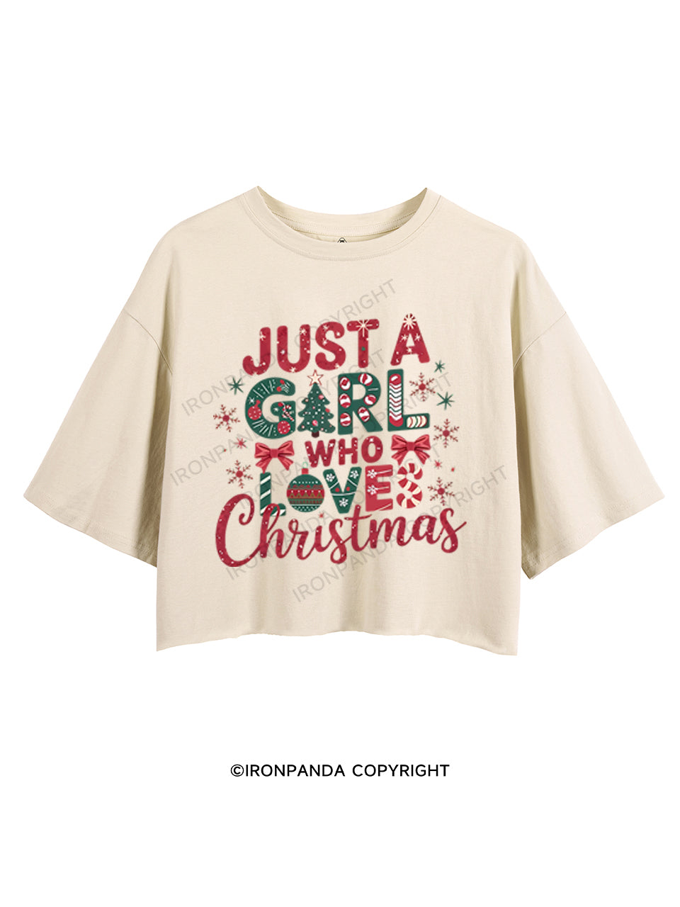 JUST A GIRL WHO LOVES CHRISTMAS CROP TOPS