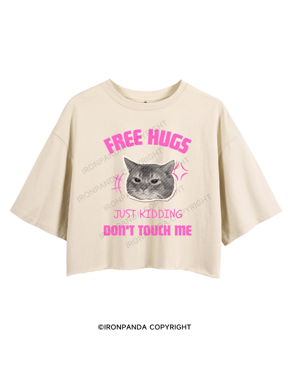 FREE HUGS JUST KIDDING DON'T TOUCH ME CROP TOPS