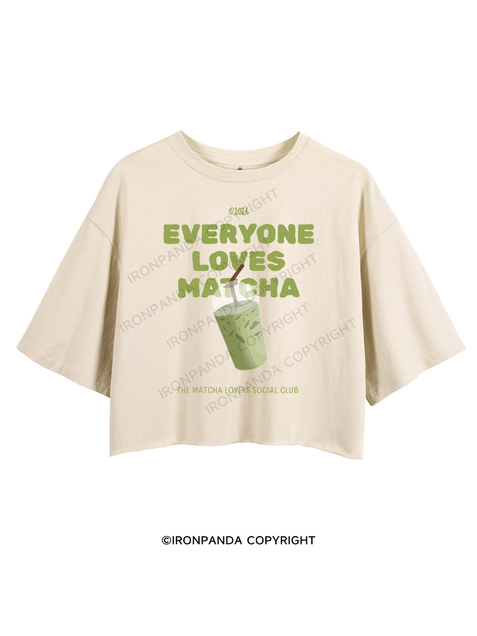 EVERYONE LOVES MATCHA CROP TOPS