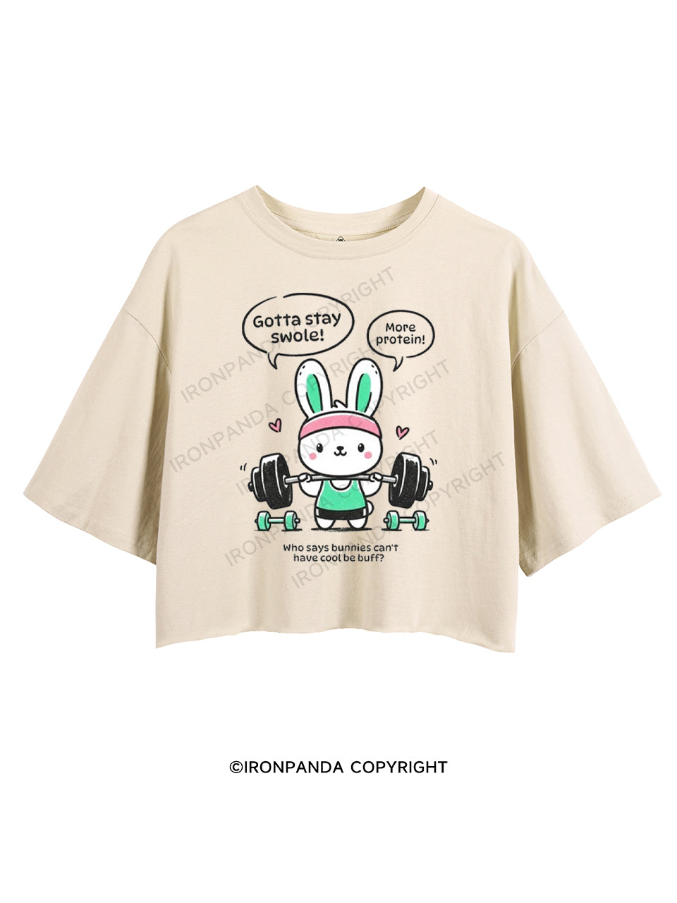 WHO SAYS BUNNIES CAN'T HAVE COOL BE BUFF CROP TOPS