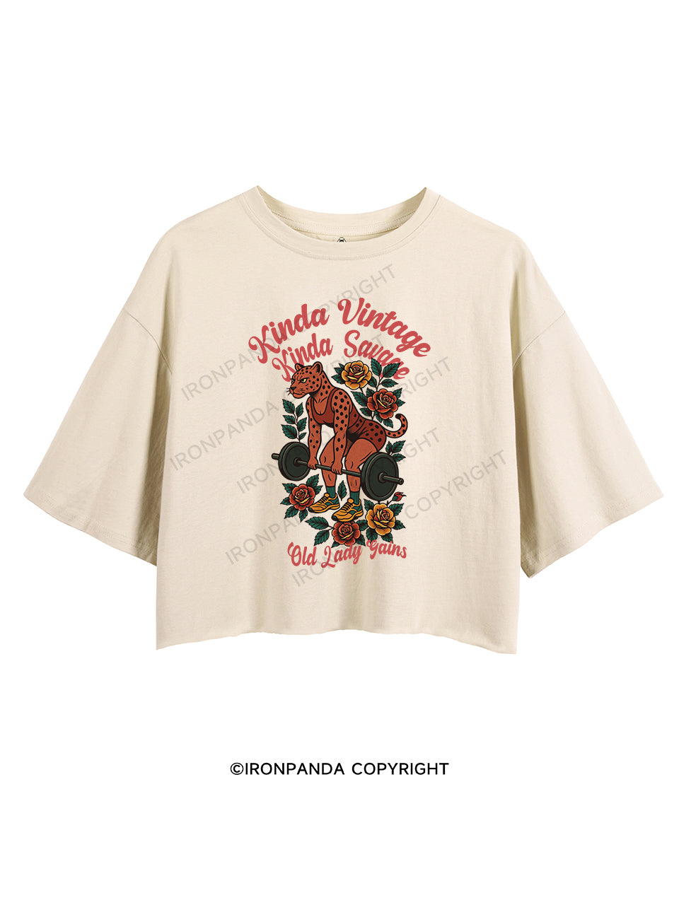 KINDA VINTAGE KINDA SAVAGE OLD LADY GAINS CROP TOPS