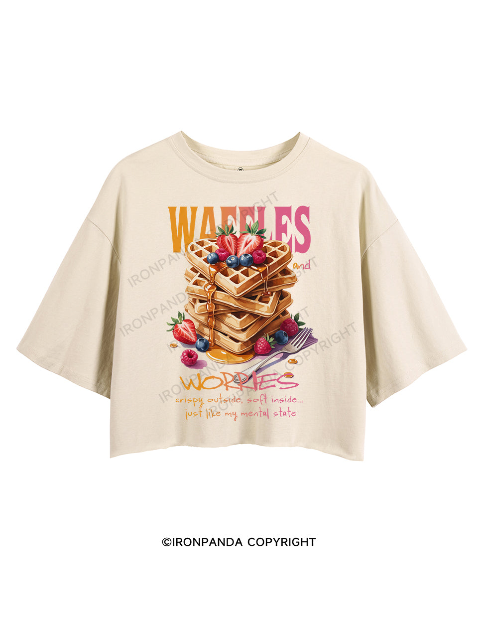 WAFFLES AND WORRIES CROP TOPS