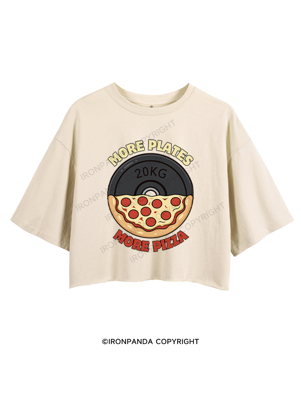 MORE PLATES MORE PIZZA CROP TOPS