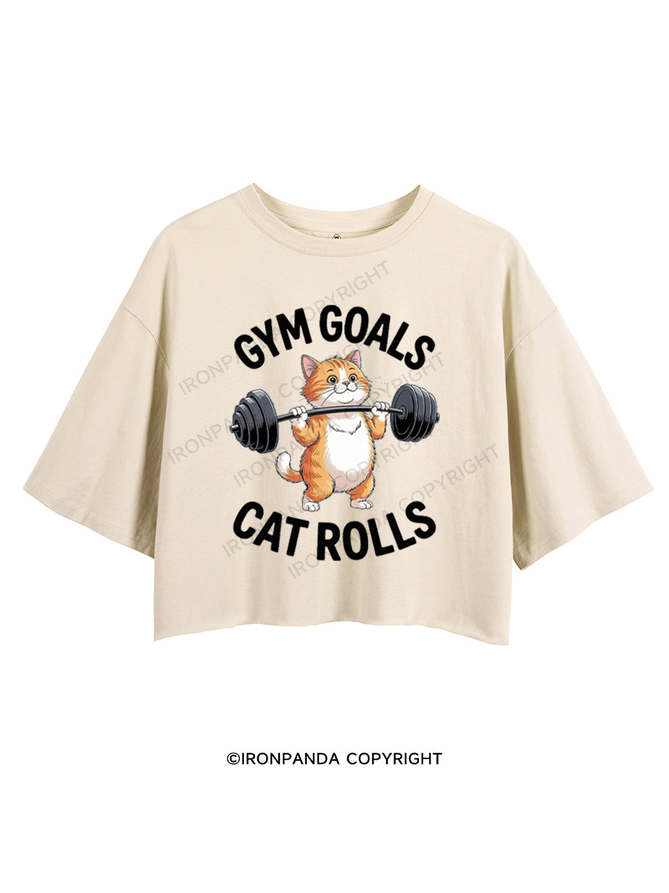 GYM GOALS CAT ROLLS CROP TOPS