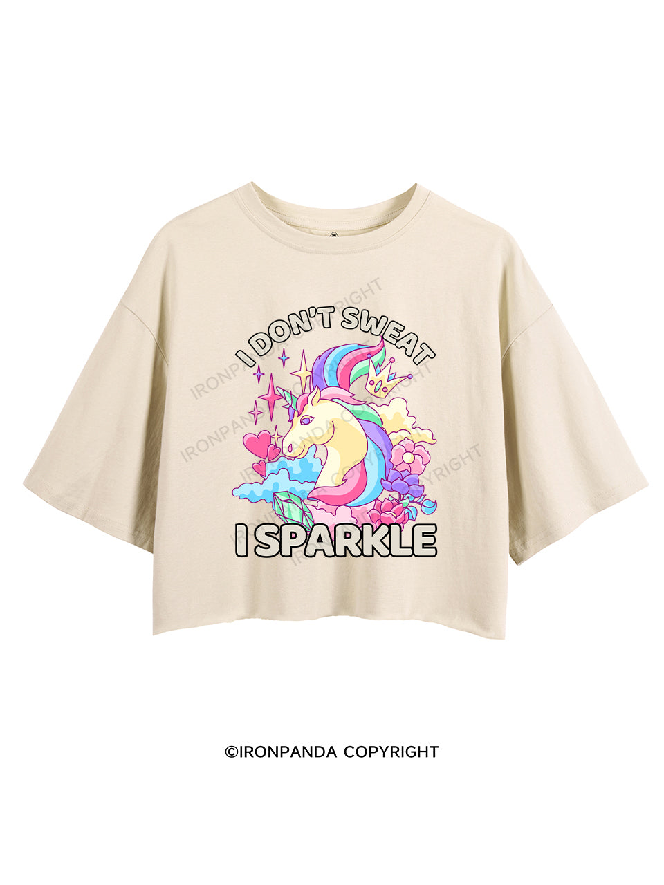 I DON'T SWEAT I SPARKLE CROP TOPS