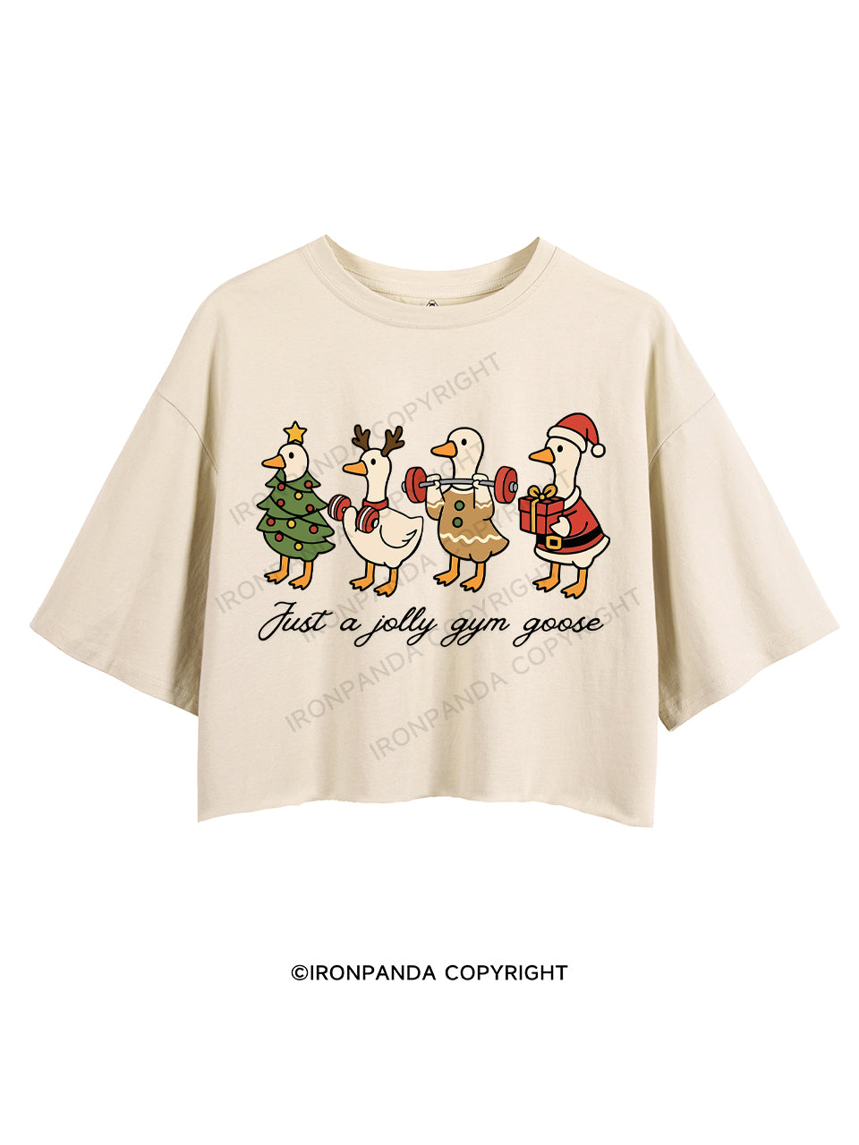 JUST A JOLLY GYM GOOSE CROP TOPS
