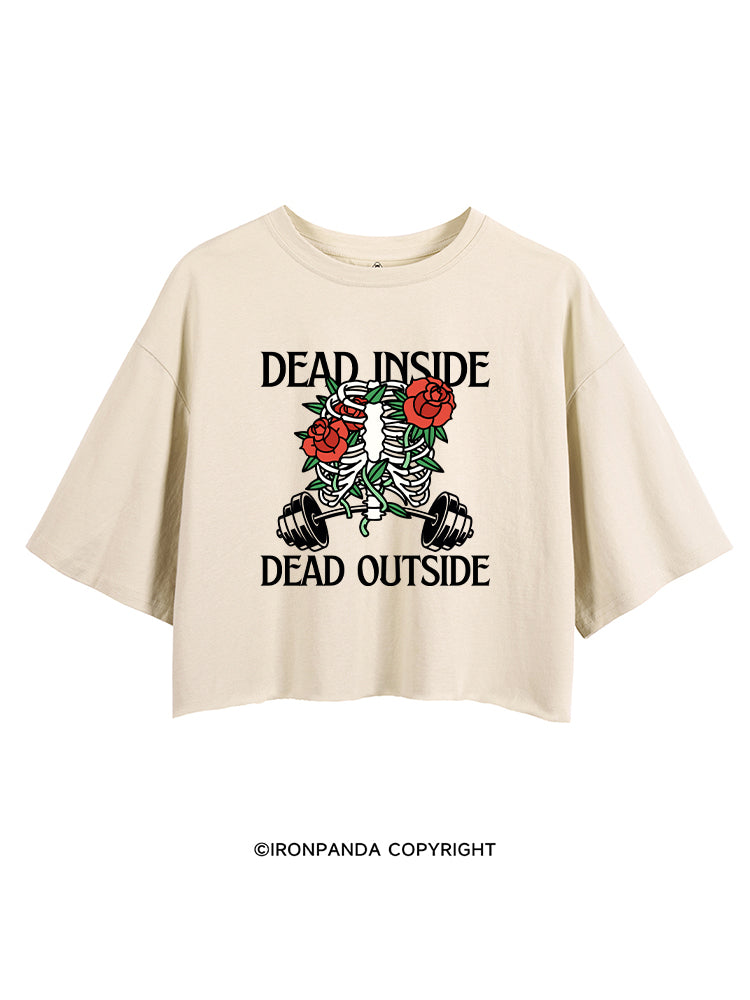 DEAD INSIDE DEAD OUTSIDE SKELETON CROP TOPS