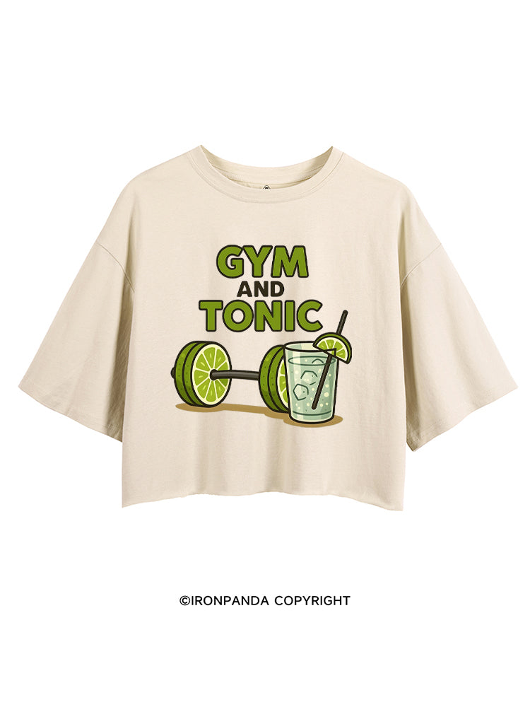 GYM AND TONIC LEMON CROP TOPS