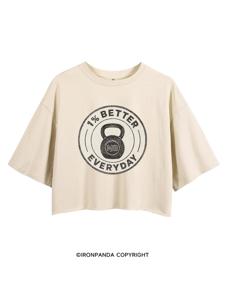 1% BETTER EVERYDAY WORKOUT CROP TOPS