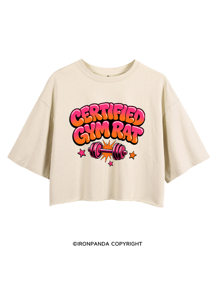 CERTIFIED GYM RAT FUNNY CROP TOPS
