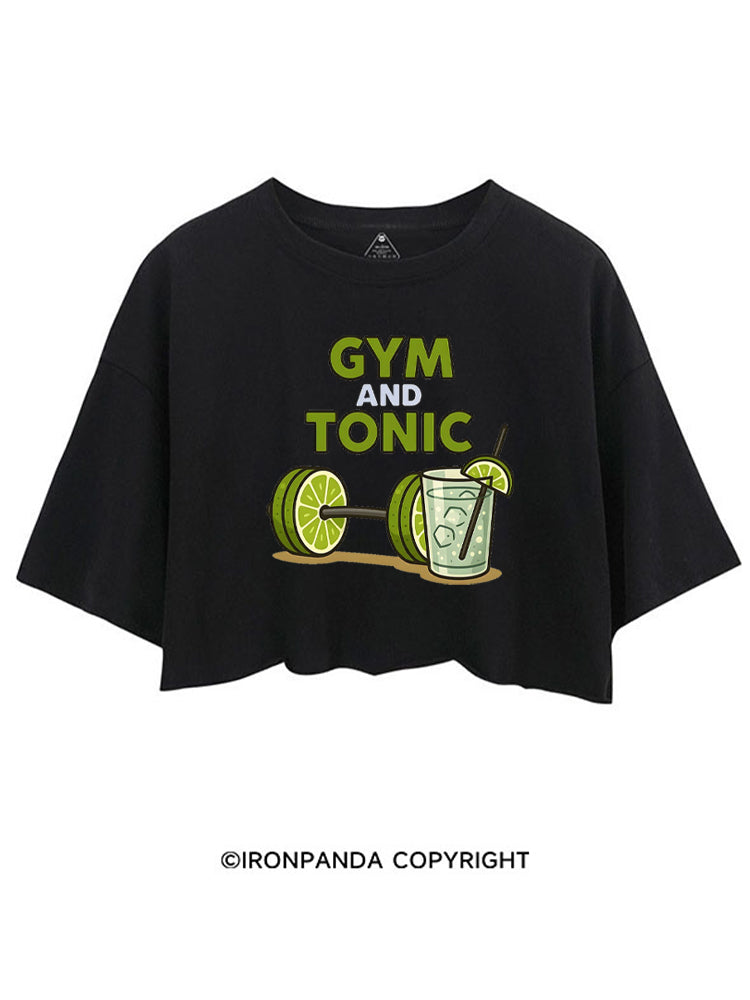GYM AND TONIC LEMON CROP TOPS