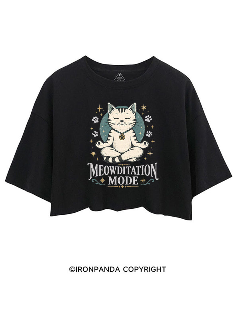 MEOWDITATION MODE CROP TOPS