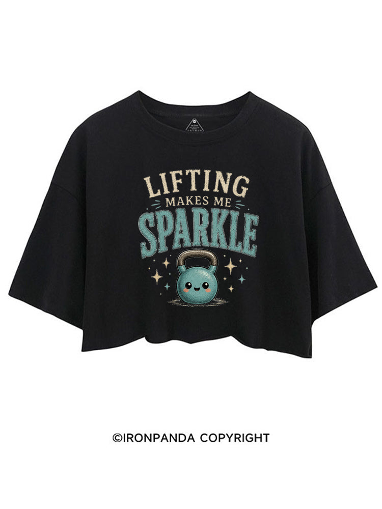 LIFTING MAKES ME SPARKLE KETTLEBELL CROP TOPS