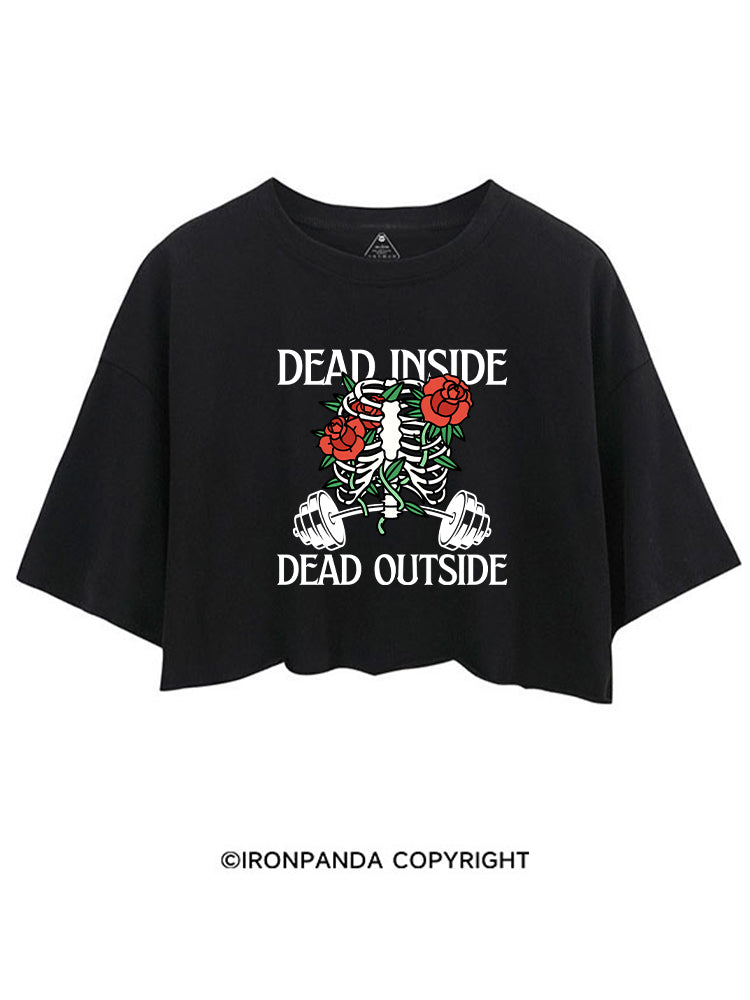 DEAD INSIDE DEAD OUTSIDE SKELETON CROP TOPS