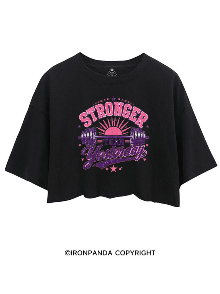STRONGER THAN YESTERDAY SUNSHINE CROP TOPS