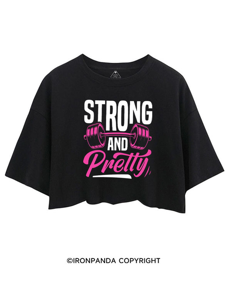 STRONG AND PRETTY GYM CROP TOPS