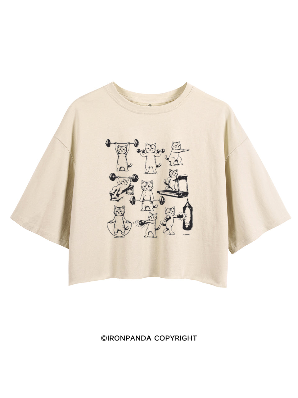 FUNNY CATS GYM CAT LOVER CROP TOPS