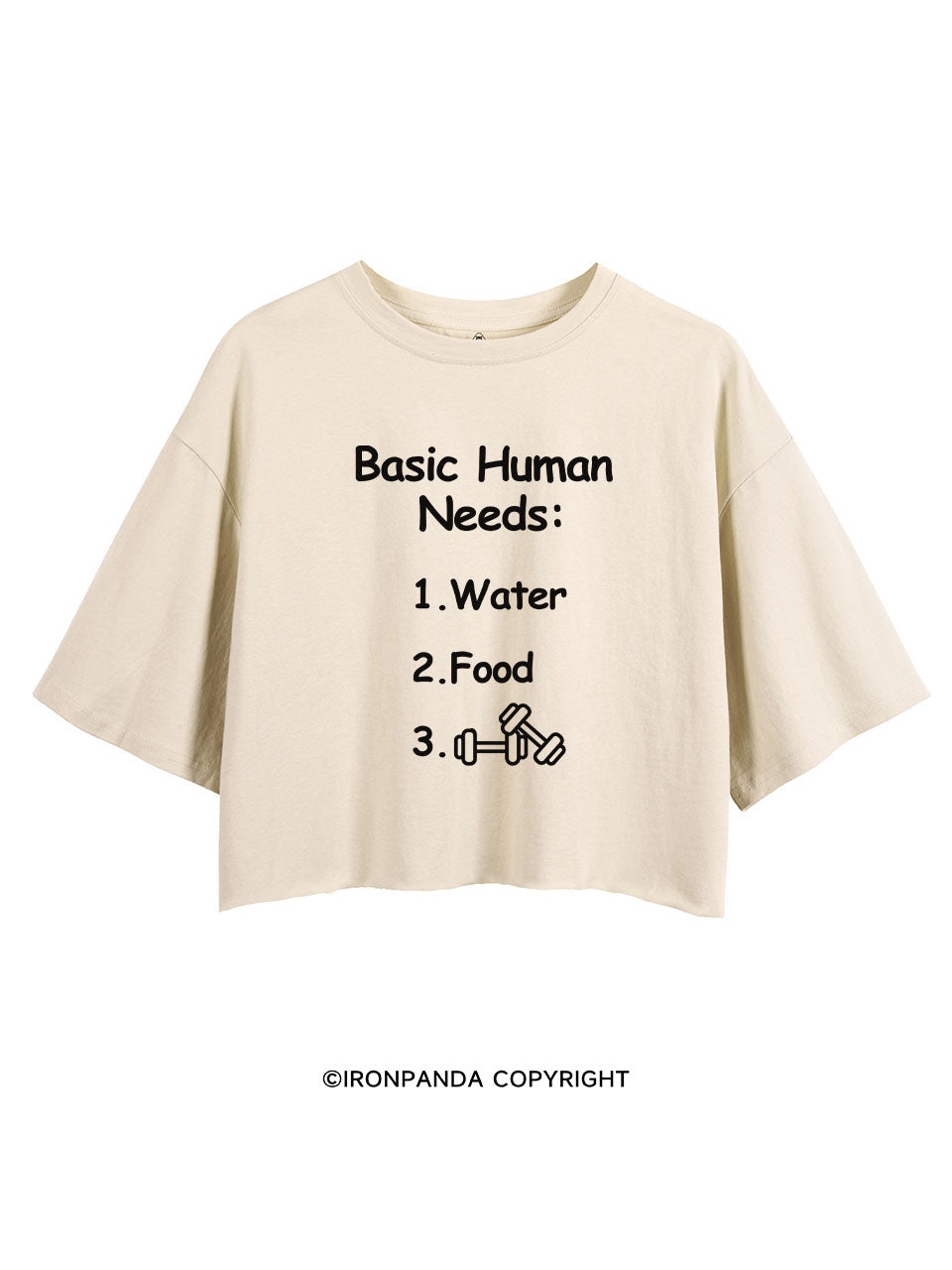BASIC HUMAN NEEDS WATER FOOD AND GYM CROP TOPS