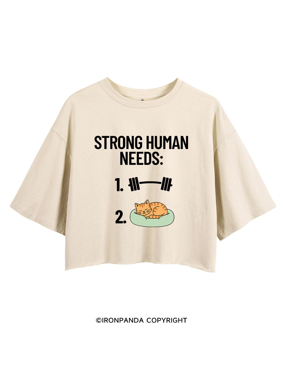 STRONG HUMAN NEEDS GYM & CAT CROP TOPS