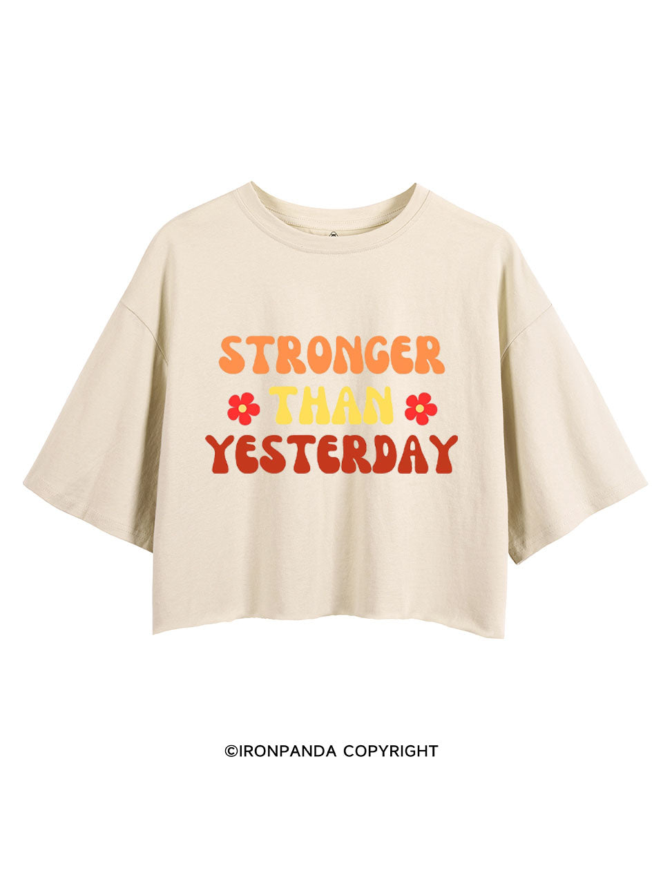 STRONGER THAN YESTERDAY GYM CROP TOPS