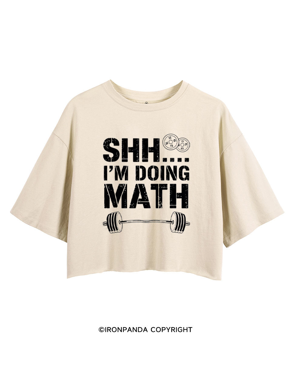 SHH I'M DOING MATH FUNNY GYM CROP TOPS