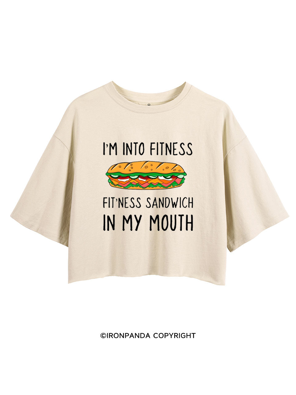 I'M INTO FITNESS FITNESS SANDWICH IN MY MOUTH GYM CROP TOPS
