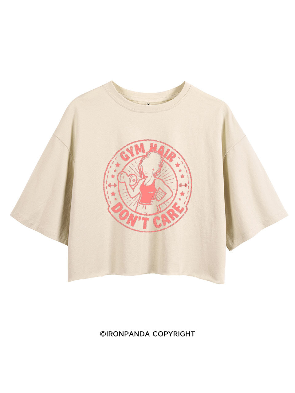 GYM HAIR DON'T CARE STRONG LIFE CROP TOPS