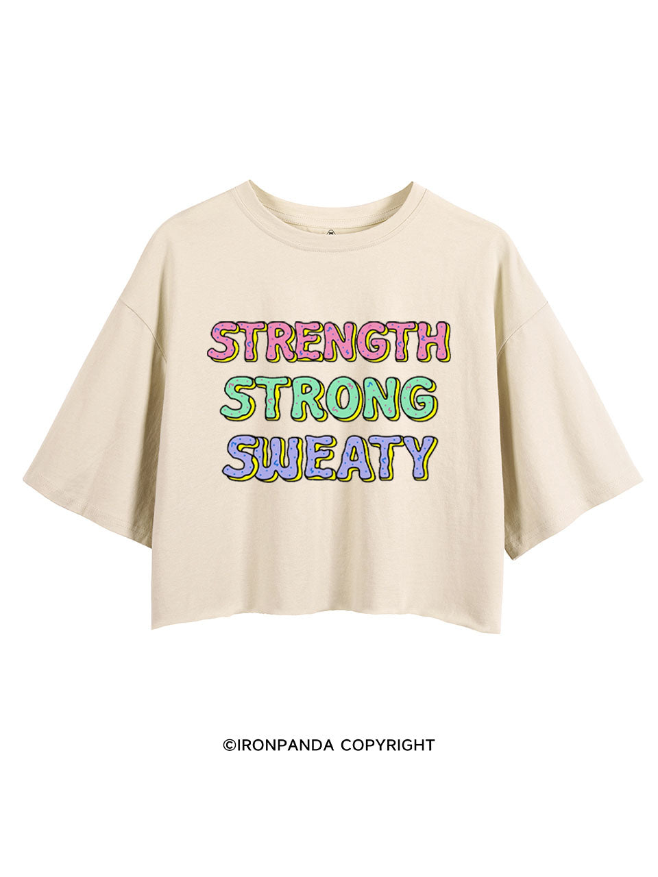 STRENGTH STRONG SWEATY DONUT CROP TOPS