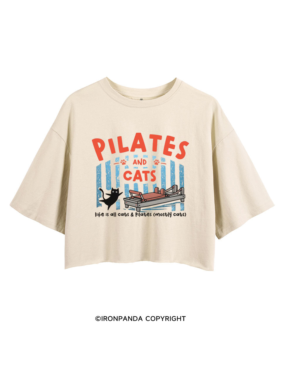 PILATES AND CATS LIFE IS ALL CATS & PILATES (MOSTLY CATS) CROP TOPS
