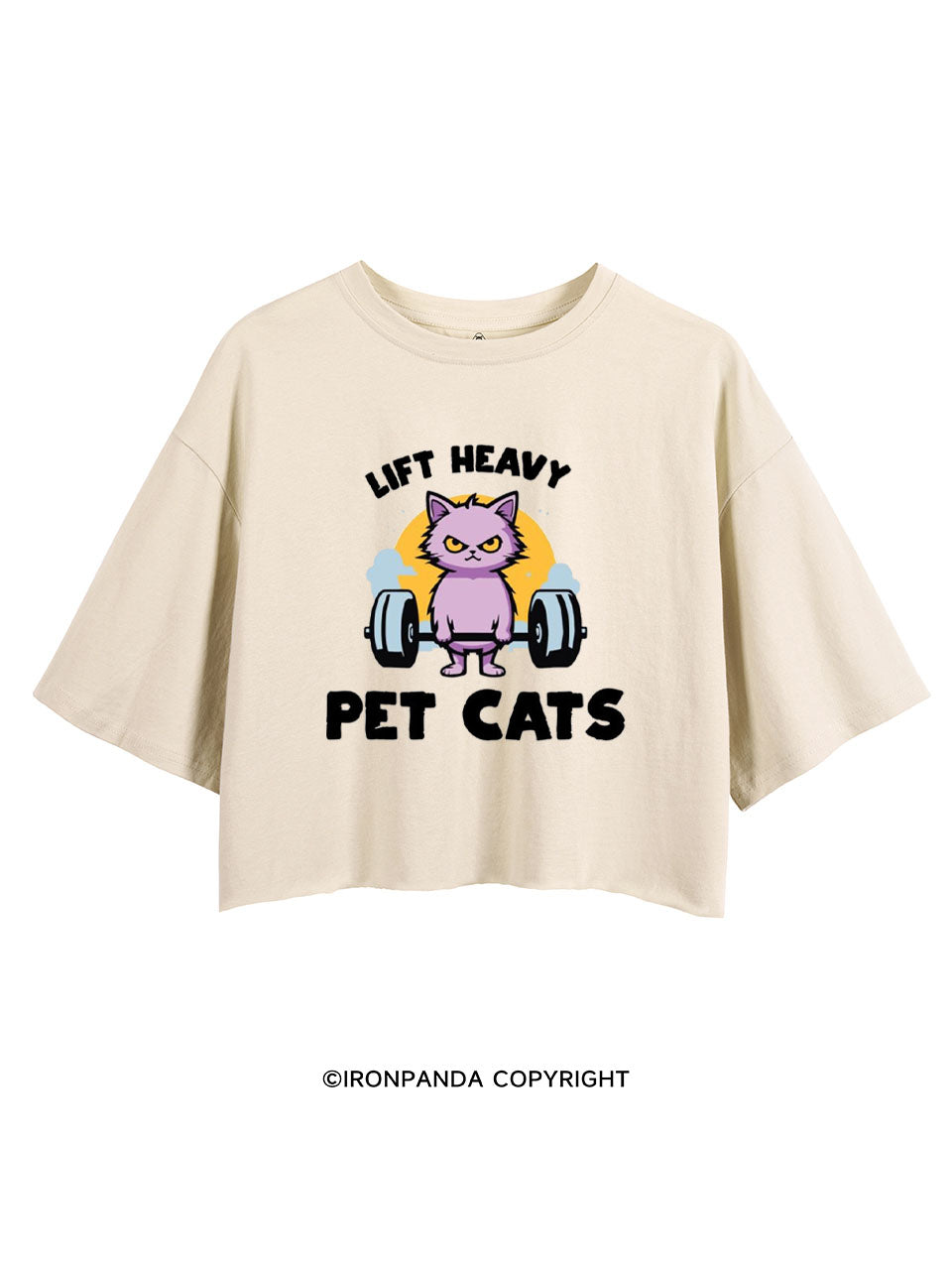 LIFT HEAVY PET CATS FUNNY CROP TOPS