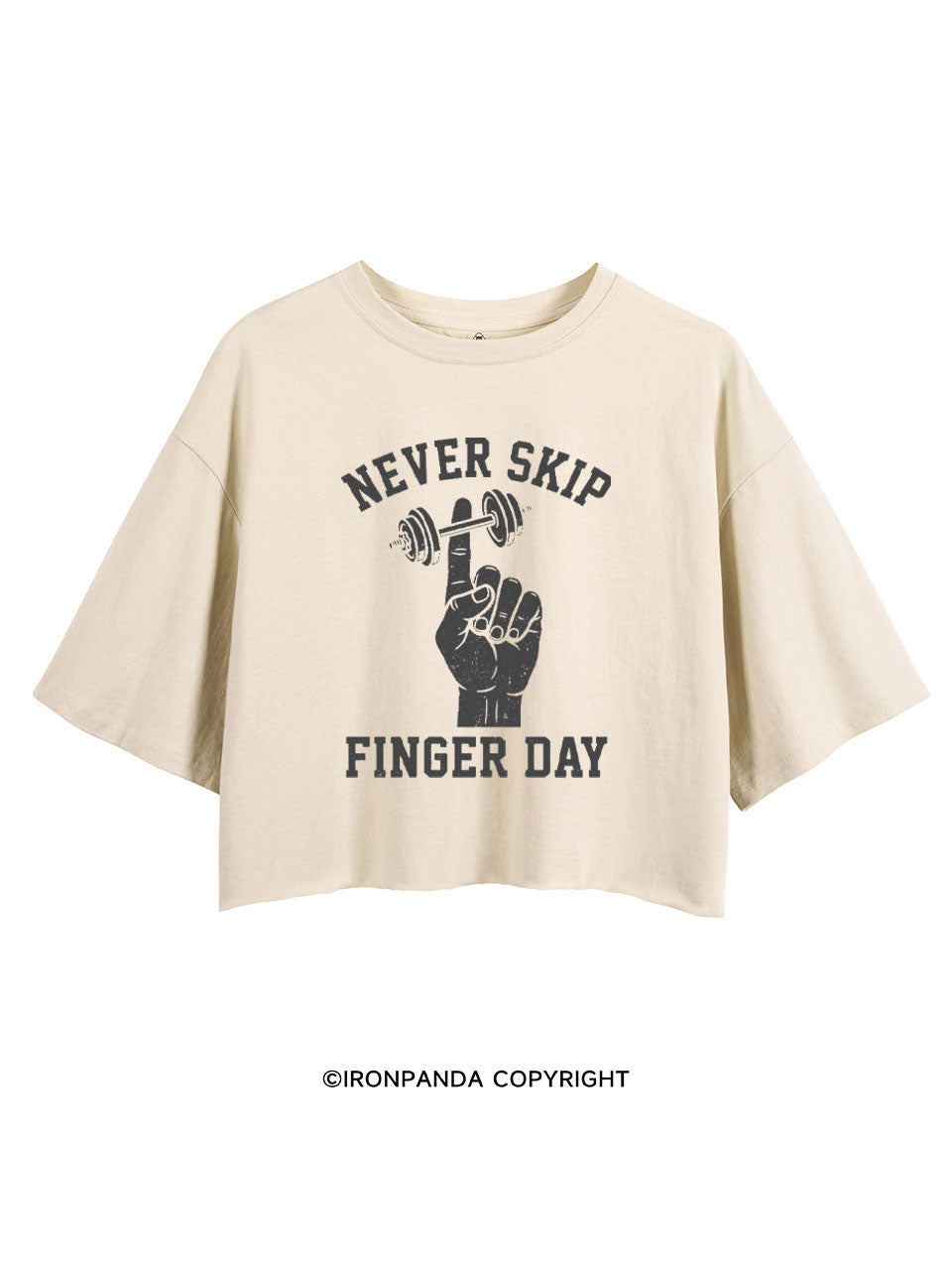 NEVER SKIP FINGER DAY CROP TOPS