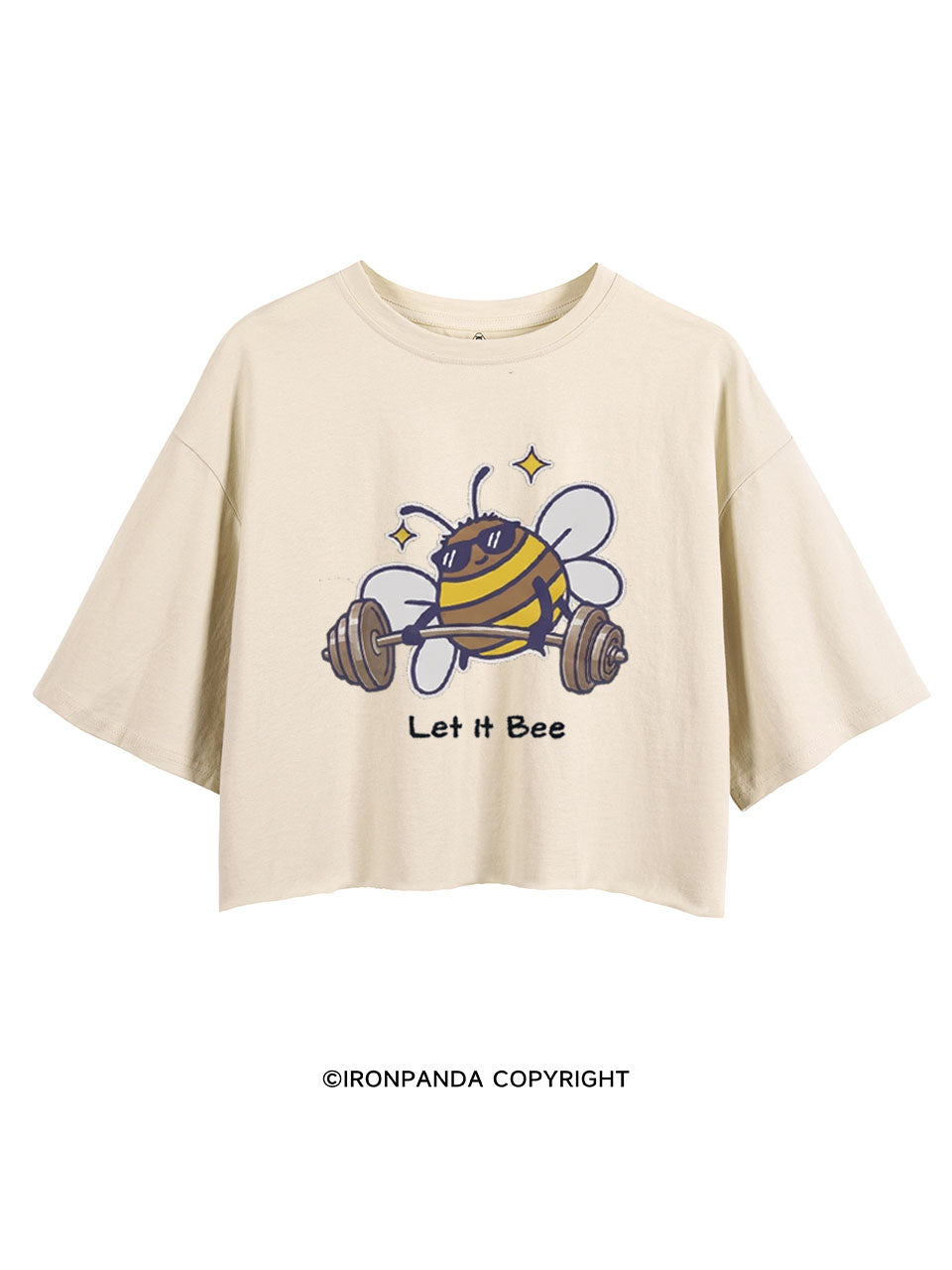 LET IT BEE FUNNY WORKOUT CROP TOPS