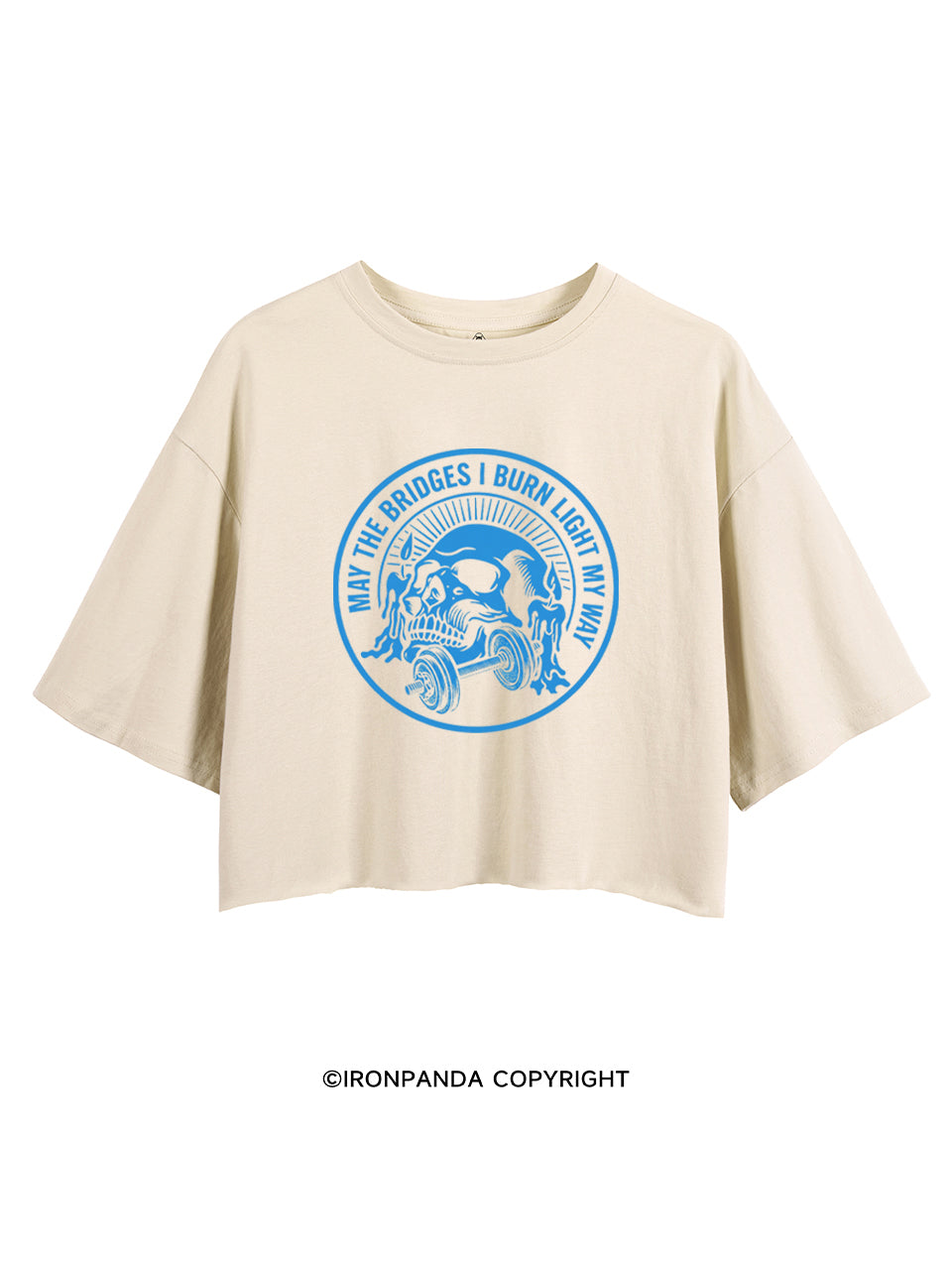 MAY THE BRIDGES I BURN LIGHT MY WAY SKELETON CROP TOPS