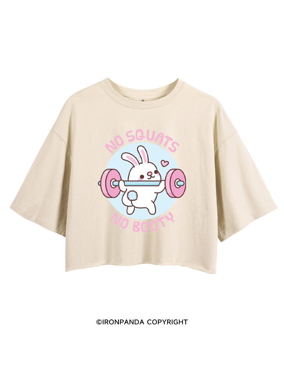 NO SQUATS NO BOOTY BUNNY CROP TOPS
