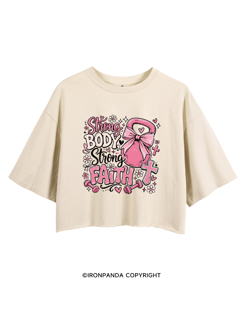 STRONG BODY, STRONG FAITH CROP TOPS