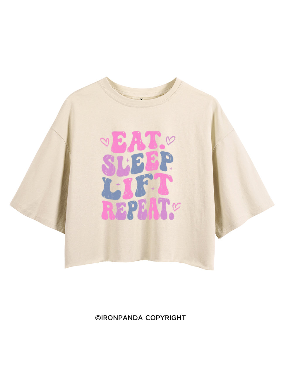 EAT SLEEP LIFT REPEAT CROP TOPS