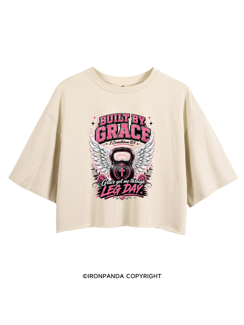 BUILT BY GRACE GRACE GOT ME THROUGH LEG DAY CROP TOPS