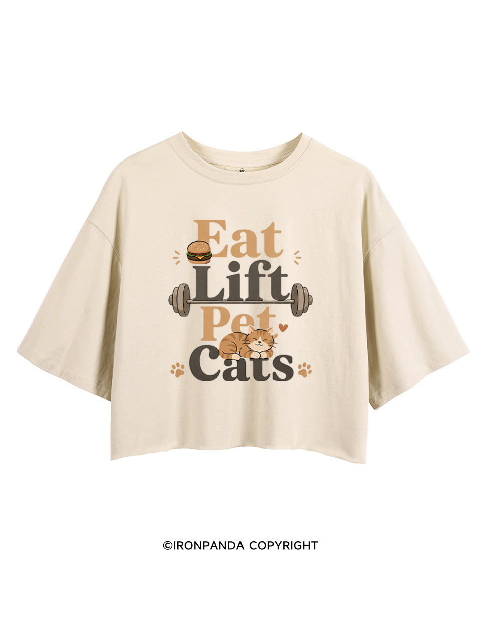 EAT LIFT PET CATS WORKOUT CROP TOPS