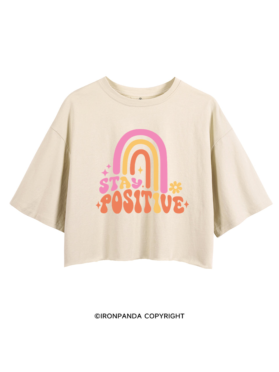 STAY POSITIVE FUNNY GYM CROP TOPS