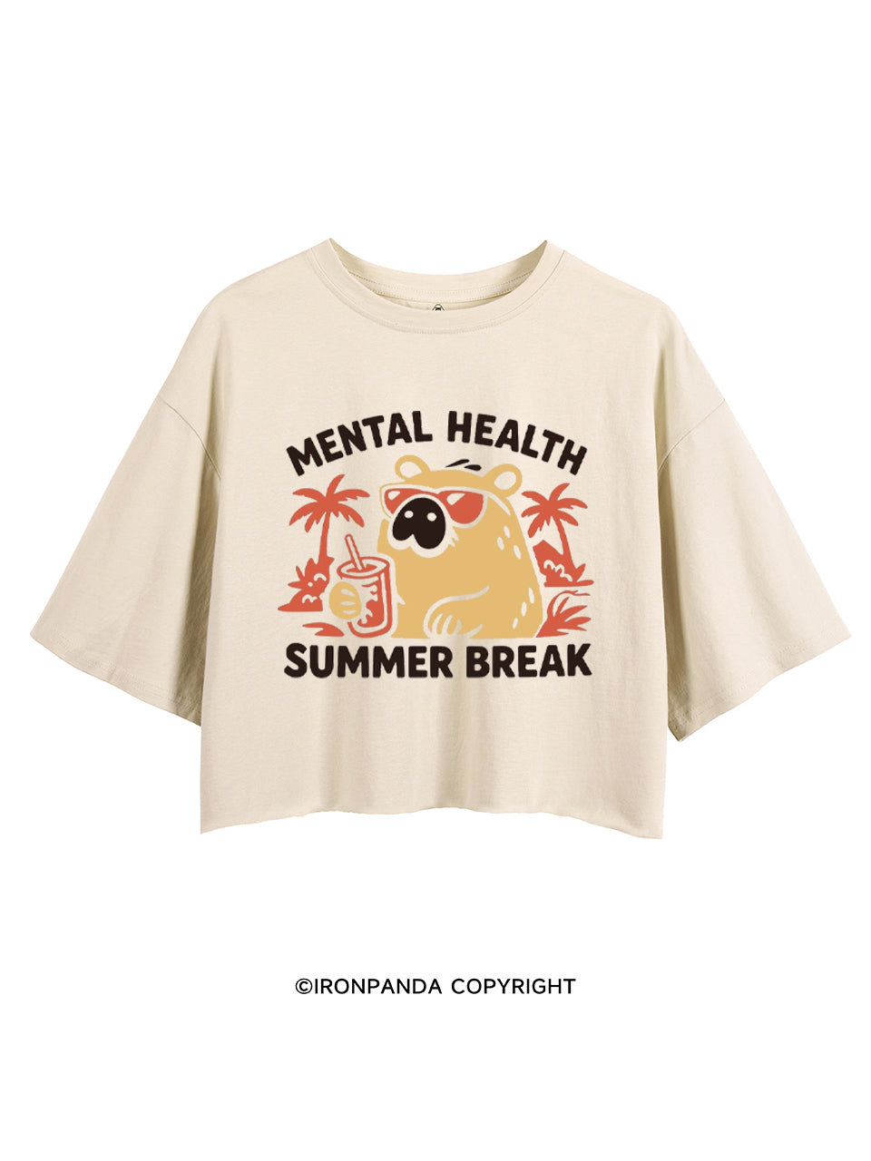 MENTAL HEALTH SUMMER BREAK CAPYBARA CROP TOPS
