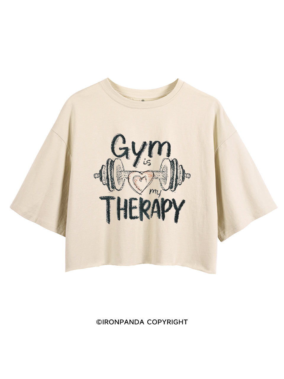 GYM IS MY THERAPY FITNESS CROP TOPS