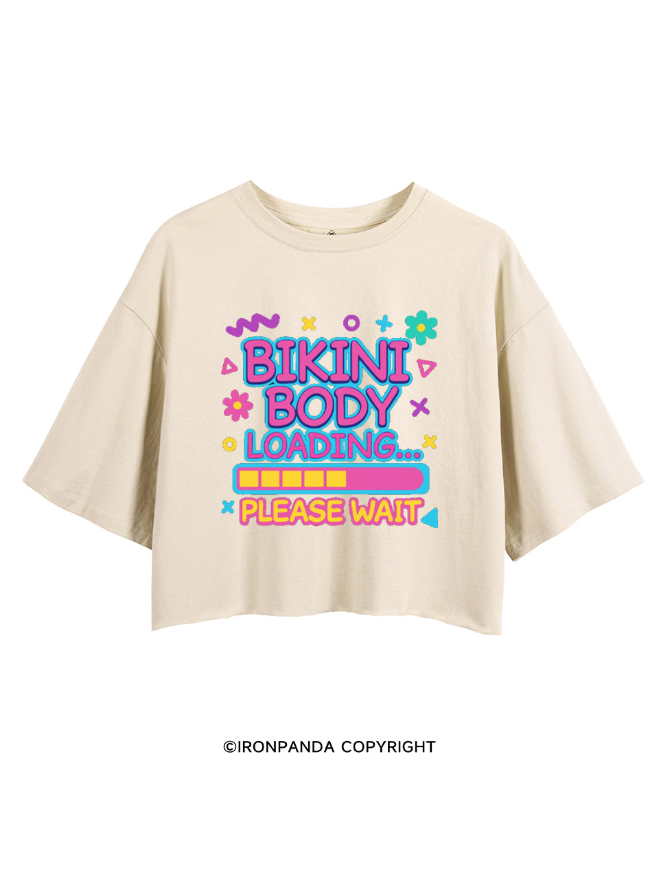 BIKINI BODY LOADING PLEASE WAIT CROP TOPS