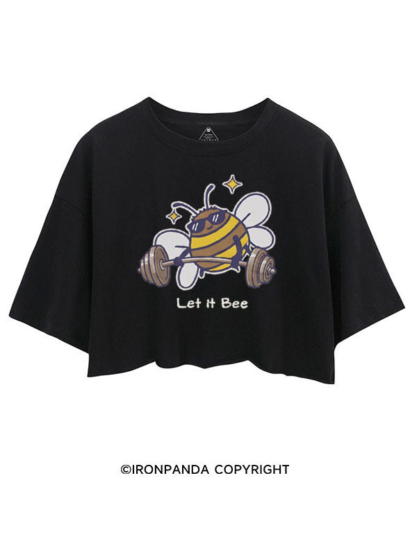 LET IT BEE FUNNY WORKOUT CROP TOPS